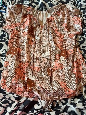 Brown floral blouse